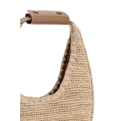 Staud Beige Raffia Shoulder Bag