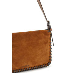 Staud Brown Calf Leather Bos Taurus Shoulder Bag