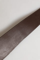 GF Ferre Brown Genuine Leather Logo Wide Waist Women Belt