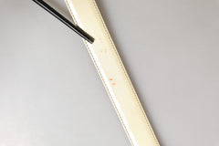 Prada Beige Leather Logo Waist Women Gold Metal Buckle Belt