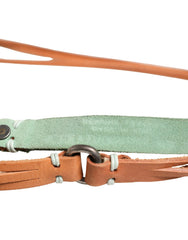 Scervino Street Brown Leather Silver Tone Buckle Waist Belt