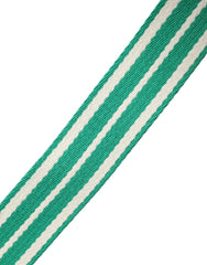 Red Valentino White Green Stripes Canvas Silver Metal Buckle Belt