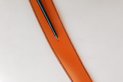 Miu Miu Orange PVC Waist Women Cintura Square Buckle Belt