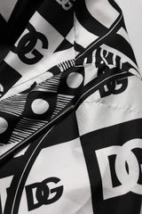 Dolce & Gabbana Black Silk Logo Print Short Sleeves Shirt