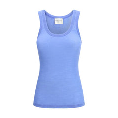 Forte_Forte Blue Wool Oves Aries Sleeveles T-Shirt