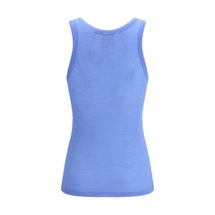 Forte_Forte Blue Wool Oves Aries Sleeveles T-Shirt