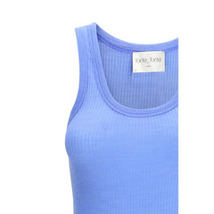Forte_Forte Blue Wool Oves Aries Sleeveles T-Shirt