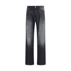 MM6 Black Cotton Straight-Leg Jeans