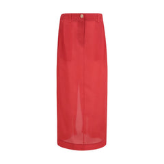 Khaite Multicolor Silk Midi Skirt
