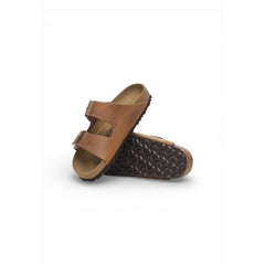 Birkenstock Brown Leather Flat Sandals