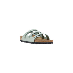 Birkenstock Green Leather Flat Sandals