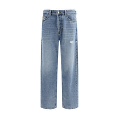 Diesel Blue Cotton Relaxed Fit Jeans