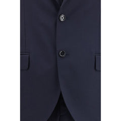 Lardini Blue Fleece Wool Two-Piece Suit