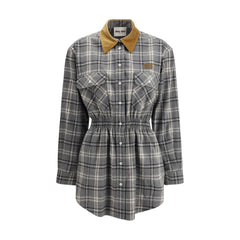 Miu Miu Gray Cotton Casual Dress