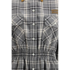 Miu Miu Gray Cotton Casual Dress