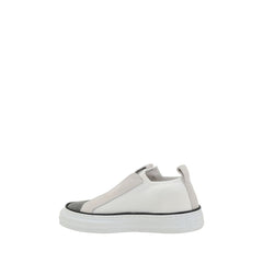 Brunello Cucinelli White Nylon Low Top Sneakers