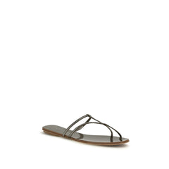 Pedro García Brown Calf Leather Bos Taurus Flat Sandals