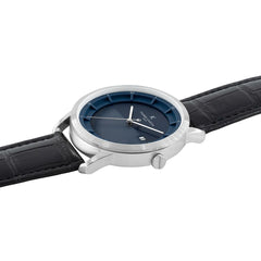 Pierre Cardin Black Leather Dress Watch