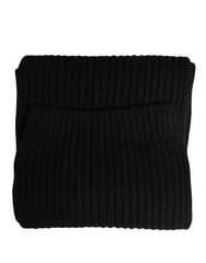 Dolce & Gabbana Black Cashmere Knitted Men Neck Warmer One Size Scarf