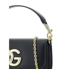 Dolce & Gabbana Black Calf Leather Bos Taurus Shoulder Bag