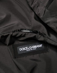Dolce & Gabbana Men Black Hooded Full Zip Bomber Jacket