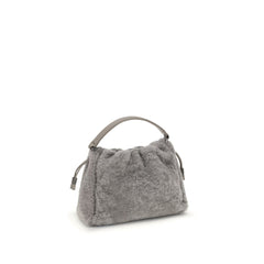 Brunello Cucinelli Gray Fur Shoulder Bag
