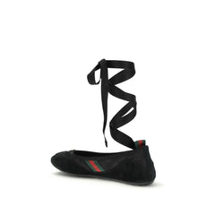 Gucci Black Fabric Ballet Flats
