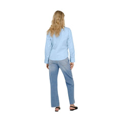 Jacqueline De Yong Blue Cotton Blouse