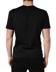 +39 MASQ Black Logo DG Print Cotton Crew Neck T-shirt