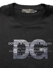 +39 MASQ Black Logo DG Print Cotton Crew Neck T-shirt