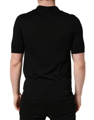 Dolce & Gabbana Black Wool Short Sleeves Men Polo  T-shirt