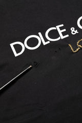 Dolce & Gabbana Black DG London Cotton Men Crew Neck  T-shirt