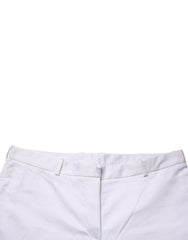 GF Ferre White Mid Waist Straight Chino Women Trouser Pants