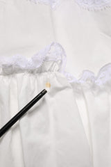 Dolce & Gabbana White Cotton Sleeveless Lace Maxi Dress