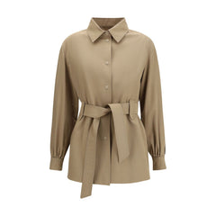 Max Mara Brown Wool Oves Aries Sleveless Jacket