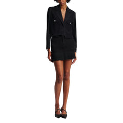 Karl Lagerfeld Black Cotton Mini Skirt