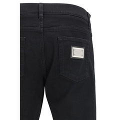 Dolce & Gabbana Black Cotton Slim Fit Jeans