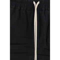 Rick Owens Black Cotton Bermuda Shorts
