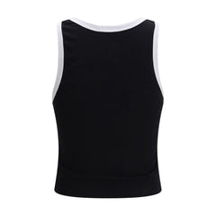 GCDS Black Cotton Tank Tops