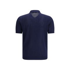 Roberto Collina Blue Cotton Polo Shirt