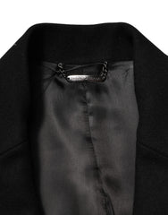 Dolce & Gabbana Black Heraldic Patch Single Breasted Blazer Jacket