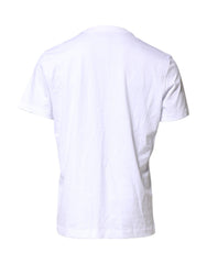 Dolce & Gabbana White Cotton DG Logo Embroidery Men T-shirt