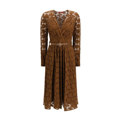 Max Mara Brown Polyamide Casual Dress
