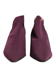 Dolce & Gabbana Purple Suede AnkleBoots Shoes