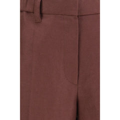 Brunello Cucinelli Brown Linen Casual Pants