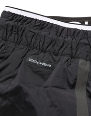 Dolce & Gabbana Black Nylon Elastic Waist Swim Shorts Swimwear