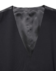 Dolce & Gabbana Black Wool Single Breasted Waistcoat Vest