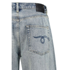 R13 Blue Cotton High-Waisted Jean