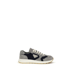 Prada Blue Calf Leather Bos Taurus Athletic Sneakers