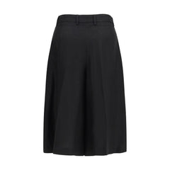 Lardini Black Viscose Bermuda Shorts